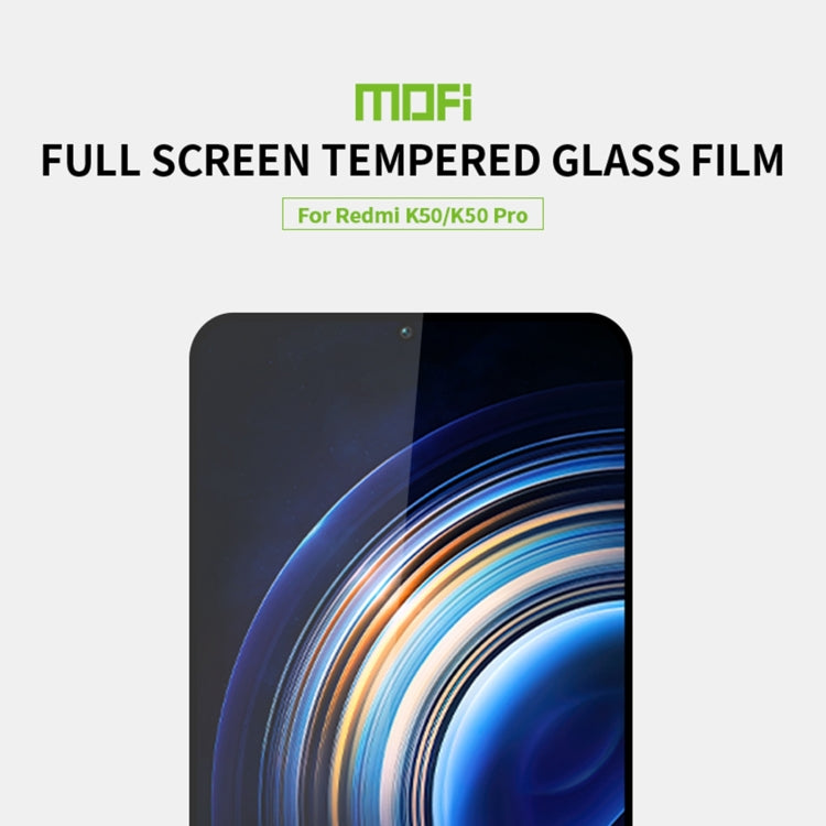 For Xiaomi Redmi K50 / K50 Pro MOFI 9H 2.5D Full Screen Tempered Glass Film(Black) -  by MOFI | Online Shopping UK | buy2fix