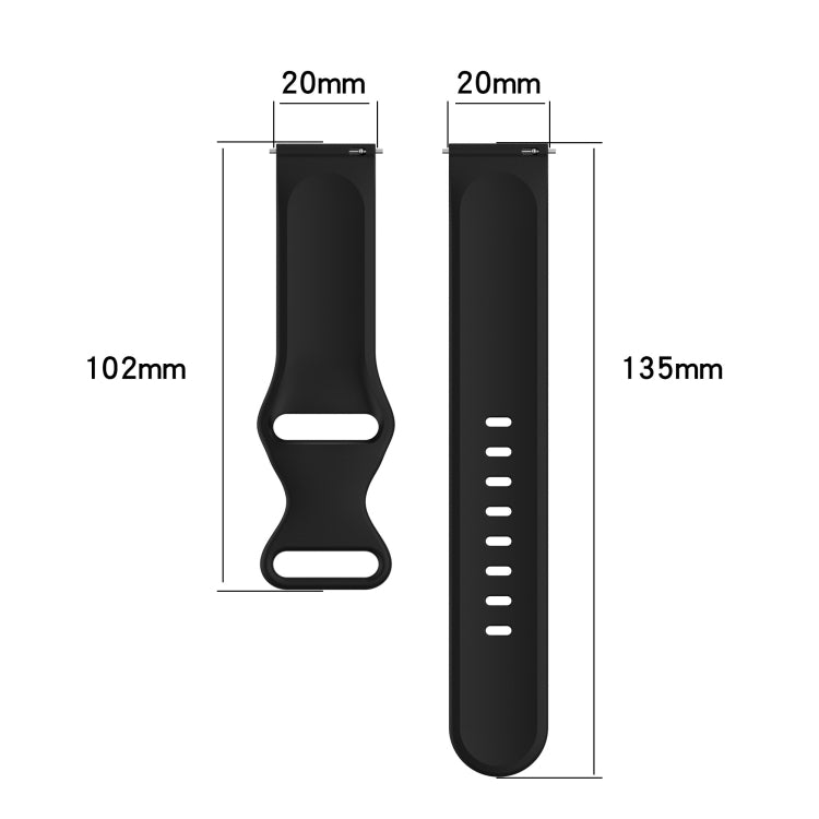 For Samsung Galaxy Watch4 40mm/44mm 20mm Solid Color Silicone Watch Band(Grey) - Watch Bands by buy2fix | Online Shopping UK | buy2fix