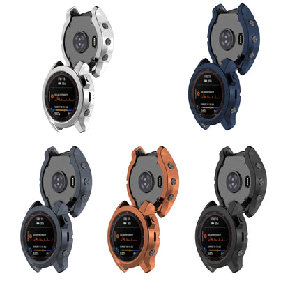 For Garmin Fenix 7S Shockproof TPU Watch Case(Black) - Watch Cases by buy2fix | Online Shopping UK | buy2fix