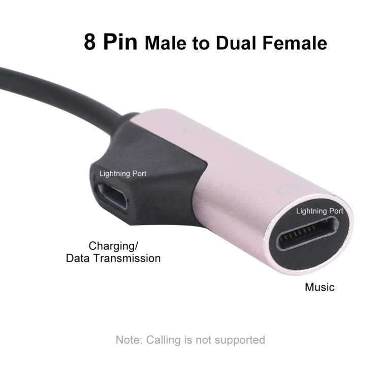 ENKAY ENK-AT109 Male 8 Pin to Dual Female 8 Pin Adapter Data Transfer Cable(Black) - Converter & Adapter by ENKAY | Online Shopping UK | buy2fix