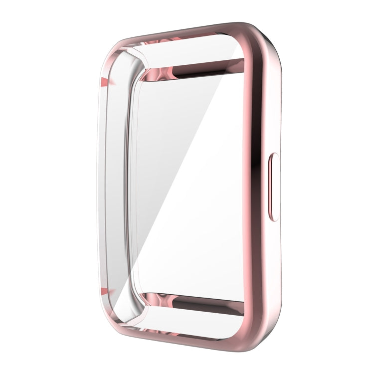 For Huawei Band 7/6 / Honor Band 6 ENKAY Hat-Prince Full Coverage Electroplated Soft TPU Case with Screen Protection(Pink) - Watch Cases by ENKAY | Online Shopping UK | buy2fix