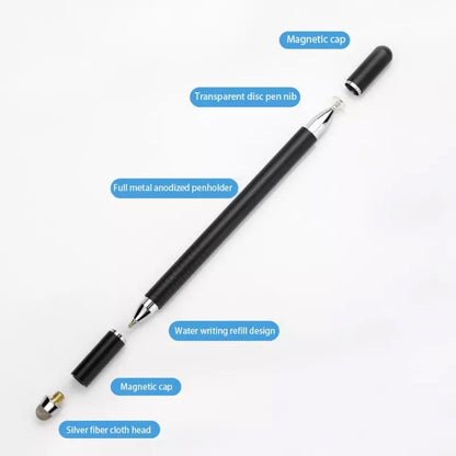 AT-32 3-in-1 Precision Sucker Capacitive Pen + Conductive Cloth Head + Handwriting Signature Pen Mobile Phone Touch Screen Pen with 2 Pen Head(White) - Stylus Pen by buy2fix | Online Shopping UK | buy2fix