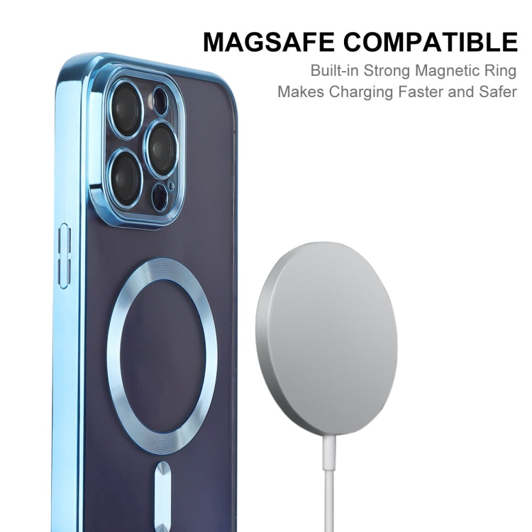 For iPhone 13 Pro Max ENKAY Electroplated MagSafe Shockproof TPU Phone Case with Lens Film(Light Blue) - iPhone 13 Pro Max Cases by ENKAY | Online Shopping UK | buy2fix