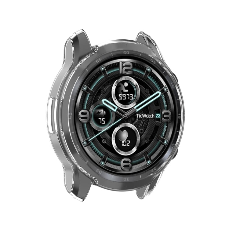 For Ticwatch Pro 3 Ultra GPS TPU Color Transparent Half Wrapped Protective Shell(Transparent Blue) - Watch Case by buy2fix | Online Shopping UK | buy2fix