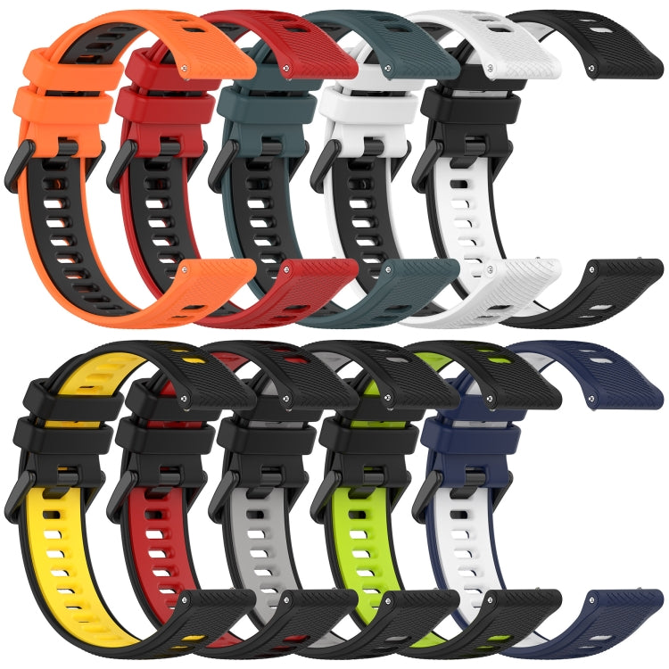 For Honor Watch GS 3i 22mm Sports Two-Color Silicone Watch Band(Black+White) - Watch Bands by buy2fix | Online Shopping UK | buy2fix