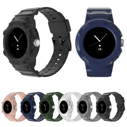 For Google Pixel Watch JUNSUNMAY Integrated TPU Adjustable Elastic Watch Band(Dark Blue) - Watch Bands by JUNSUNMAY | Online Shopping UK | buy2fix