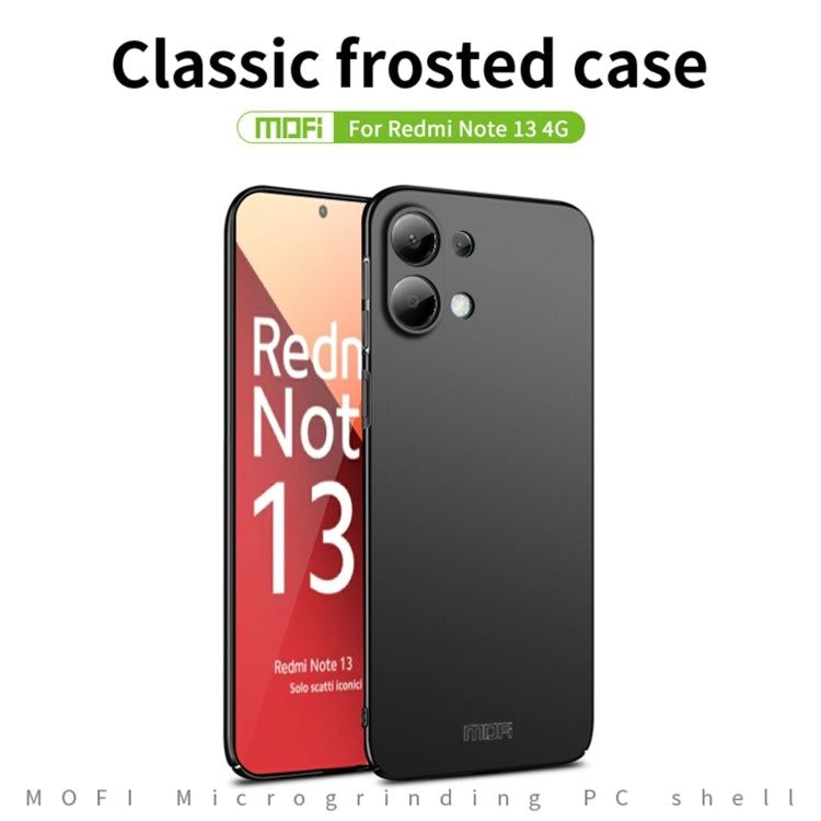 For Xiaomi Redmi Note 13 4G MOFI Micro-Frosted PC Ultra-thin Hard Phone Case(Black) - Note 13 Cases by MOFI | Online Shopping UK | buy2fix