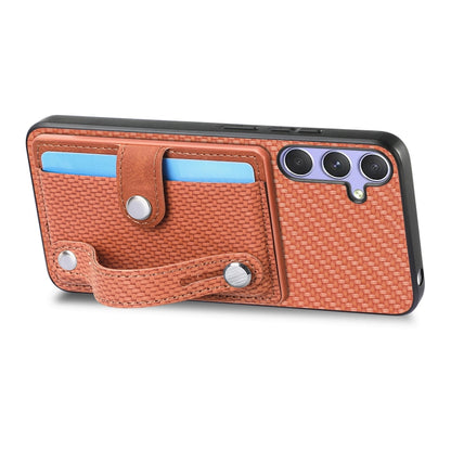 For Samsung Galaxy S25+ 5G Wristband Kickstand Wallet Back Phone Case with Tool Knife(Brown) - Galaxy S25+ 5G Cases by buy2fix | Online Shopping UK | buy2fix