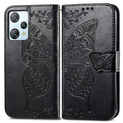 For Blackview A53 Butterfly Love Flower Embossed Leather Phone Case(Black) - More Brand by buy2fix | Online Shopping UK | buy2fix