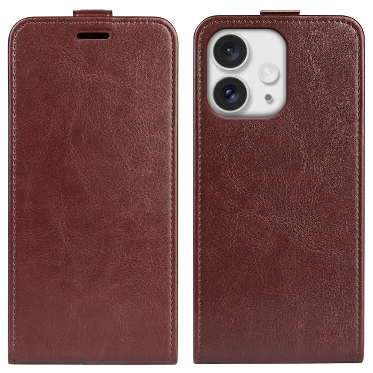 For iPhone 16 Pro Max R64 Texture Single Vertical Flip Leather Phone Case(Brown) - iPhone 16 Pro Max Cases by buy2fix | Online Shopping UK | buy2fix