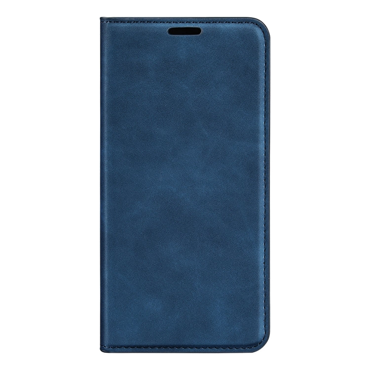 For iPhone 16 Pro Max Retro-skin  Magnetic Suction Leather Phone Case(Dark Blue) - iPhone 16 Pro Max Cases by buy2fix | Online Shopping UK | buy2fix