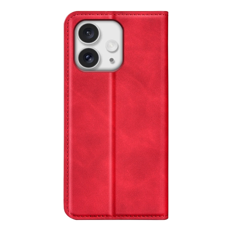 For iPhone 16 Pro Max Retro-skin  Magnetic Suction Leather Phone Case(Red) - iPhone 16 Pro Max Cases by buy2fix | Online Shopping UK | buy2fix