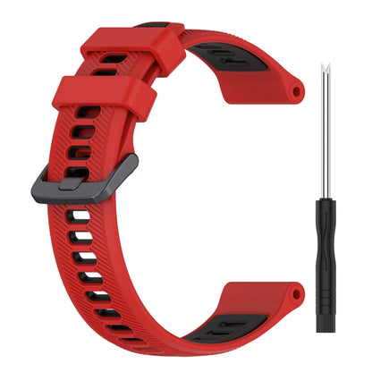 For Garmin Fenix 7 Sports Two-Color Silicone Watch Band(Red+Black) - Watch Bands by buy2fix | Online Shopping UK | buy2fix