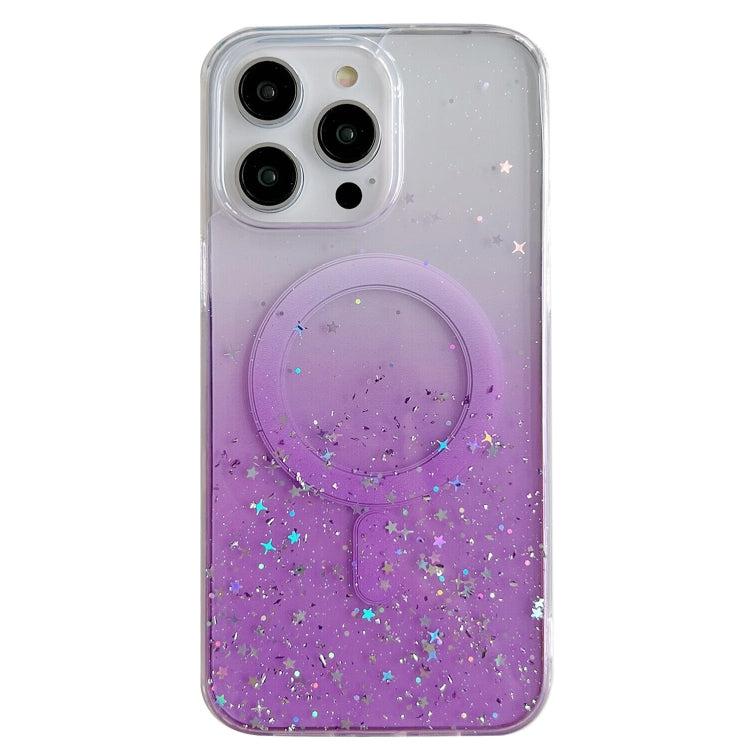 For iPhone 13 Pro Max MagSafe Glitter Hybrid Clear TPU Phone Case(Purple) - iPhone 13 Pro Max Cases by buy2fix | Online Shopping UK | buy2fix