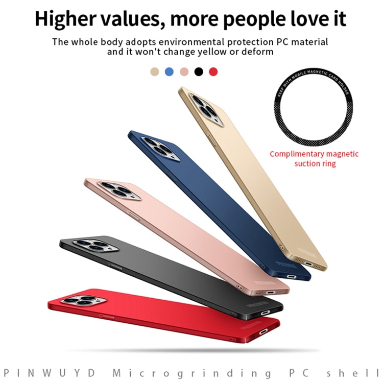 For iPhone 15 Pro Max PINWUYO Micro-Frosted PC Ultra-thin Hard Phone Case with Magsafe Magnetic Ring(Rose Gold) - iPhone 15 Pro Max Cases by PINWUYO | Online Shopping UK | buy2fix