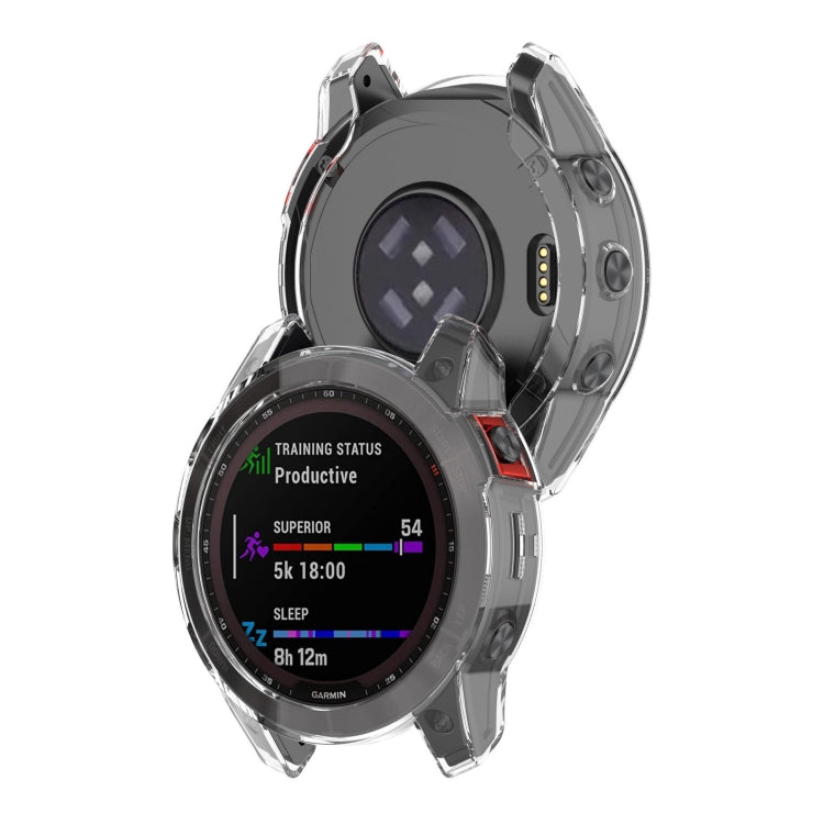 For Garmin Fenix 7X Pro Half-Package TPU Watch Protective Case(Transparent) - Watch Cases by buy2fix | Online Shopping UK | buy2fix