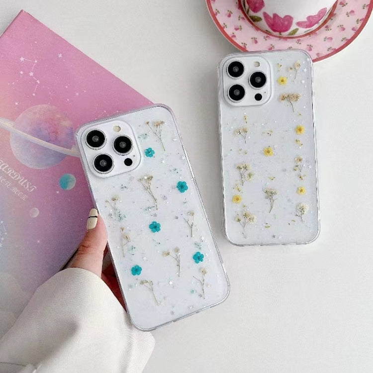 For iPhone 16 Pro Gypsophila Flowers Pattern TPU Protective Phone Case(Purple) - iPhone 16 Pro Cases by buy2fix | Online Shopping UK | buy2fix