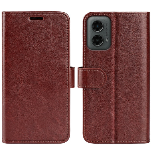 For Motolora Moto G 5G 2024 R64 Texture Horizontal Flip Leather Phone Case(Brown) - Motorola Cases by buy2fix | Online Shopping UK | buy2fix