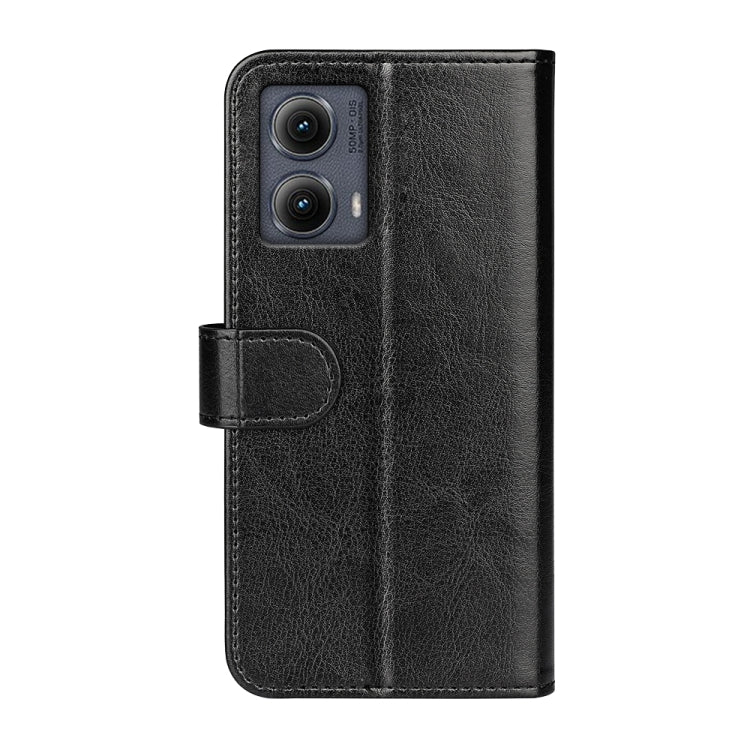 For Motorola Edge 5G 2024 R64 Texture Horizontal Flip Leather Phone Case(Black) - Motorola Cases by buy2fix | Online Shopping UK | buy2fix