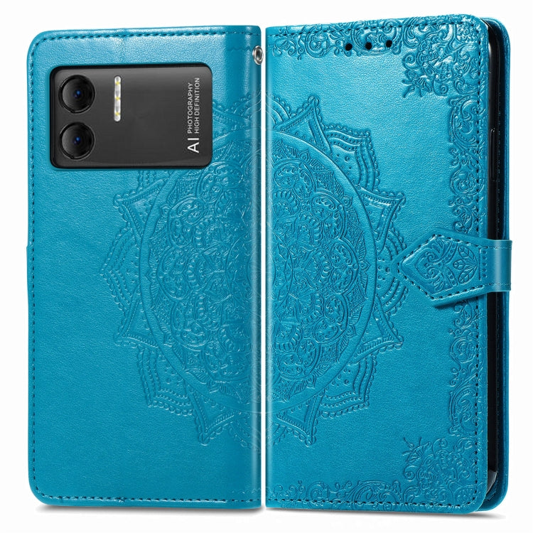 For DOOGEE X98 Pro / X98 Mandala Flower Embossed Leather Phone Case(Blue) - Doogee Cases by buy2fix | Online Shopping UK | buy2fix