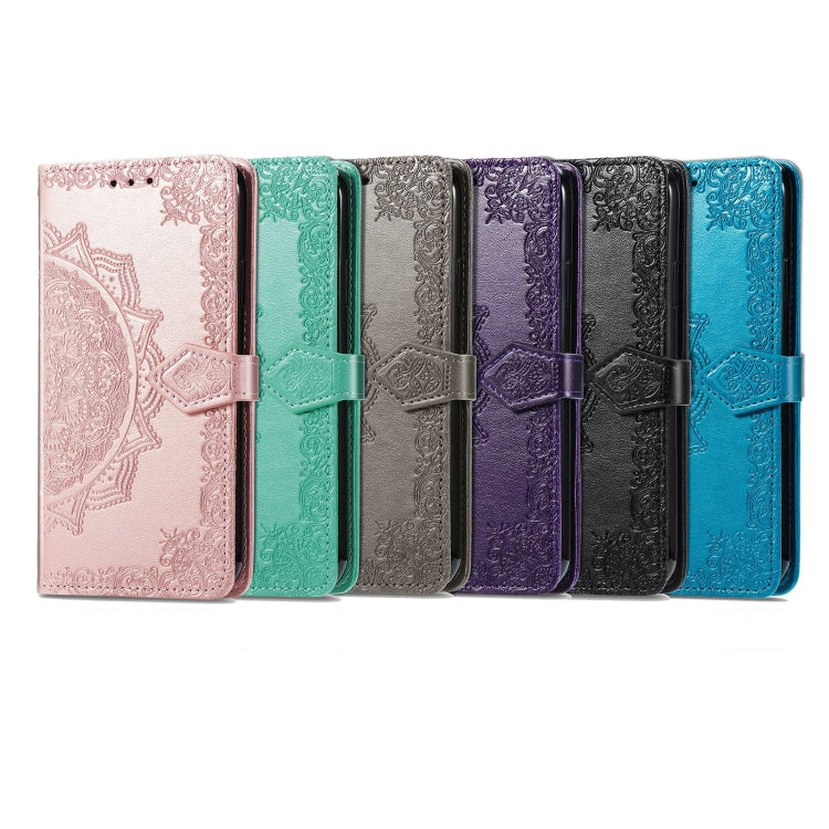 For DOOGEE X98 Pro / X98 Mandala Flower Embossed Leather Phone Case(Blue) - Doogee Cases by buy2fix | Online Shopping UK | buy2fix