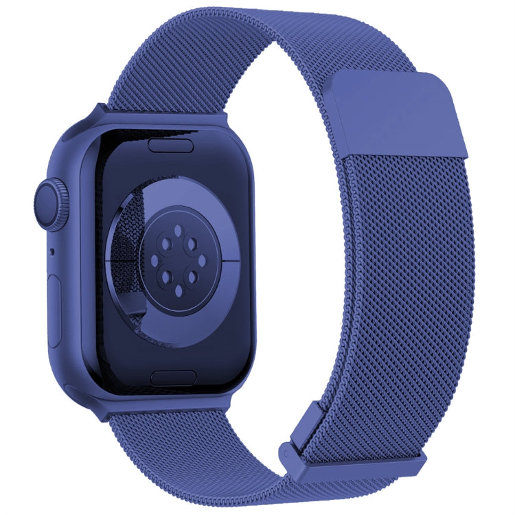 For Apple Watch 2 38mm Milan Double Magnetic Steel Mesh Watch Band(Blue) - Watch Bands by buy2fix | Online Shopping UK | buy2fix