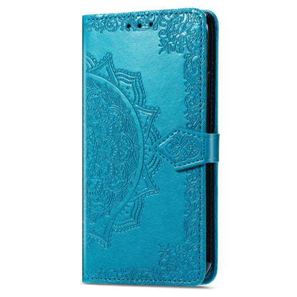 For Blackview A96 Mandala Flower Embossed Leather Phone Case(Blue) - More Brand by buy2fix | Online Shopping UK | buy2fix