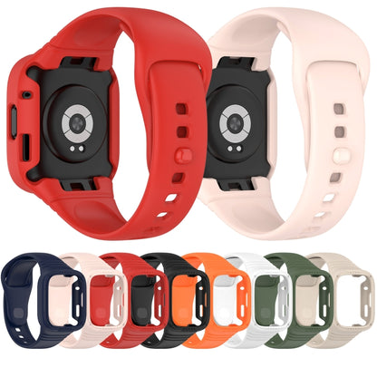 For Redmi Watch 3 Integrated Fully Enclosed Silicone Watch Band(Orange) - Watch Bands by buy2fix | Online Shopping UK | buy2fix