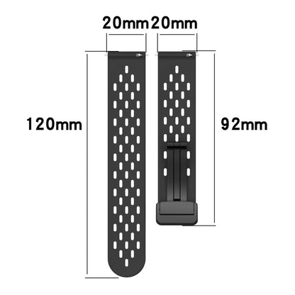 For Amazfit GTS 4 20mm Folding Magnetic Clasp Silicone Watch Band(White) - Watch Bands by buy2fix | Online Shopping UK | buy2fix