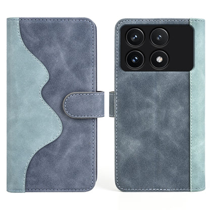 For Xiaomi Redmi K70 Stitching Horizontal Flip Leather Phone Case(Blue) - K70 Cases by buy2fix | Online Shopping UK | buy2fix