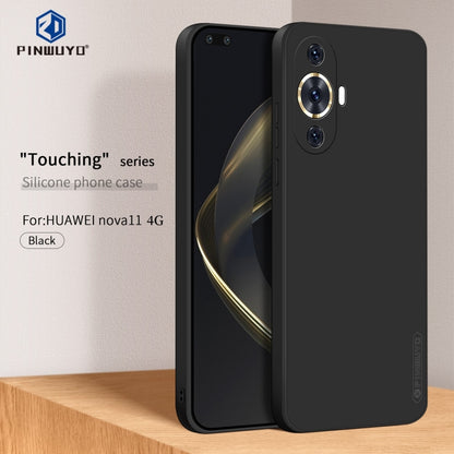 For Huawei nova 11 4G PINWUYO Sense Series Liquid Silicone TPU Phone Case(Black) - Huawei Cases by PINWUYO | Online Shopping UK | buy2fix