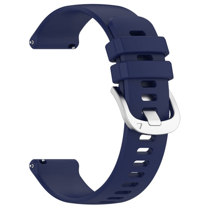 For Garmin Vivoactive3 / 3 Music Liquid Glossy Silver Buckle Silicone Watch Band(Dark Blue) - Watch Bands by buy2fix | Online Shopping UK | buy2fix