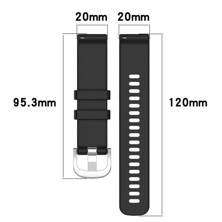 For Garmin Venu / Venu SQ Liquid Glossy Silver Buckle Silicone Watch Band(Orange) - Watch Bands by buy2fix | Online Shopping UK | buy2fix