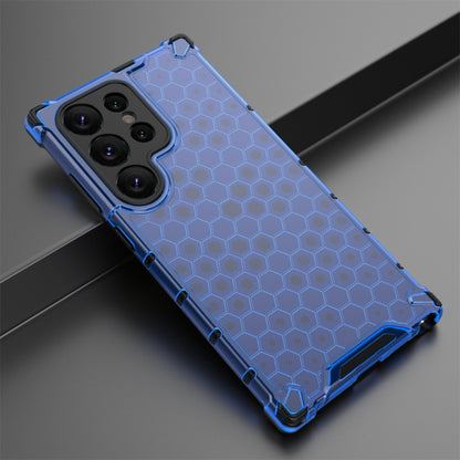 For Samsung Galaxy S24 Ultra 5G Shockproof Honeycomb Phone Case(Blue) - Galaxy S24 Ultra 5G Cases by buy2fix | Online Shopping UK | buy2fix