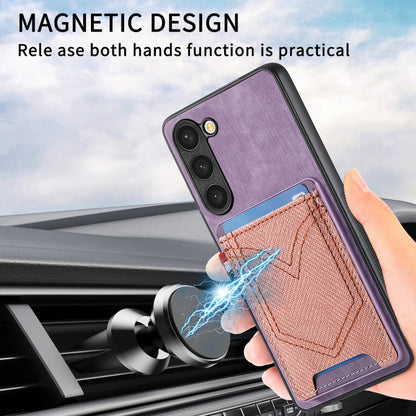 For Samsung Galaxy S25+ 5G Denim Texture Leather Skin Phone Case with Card Slot(Purple) - Galaxy S25+ 5G Cases by buy2fix | Online Shopping UK | buy2fix