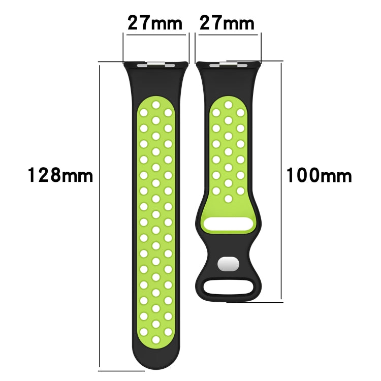 For Redmi Watch 4 Dual Color Perforated Silicone Watch Band(Yellow Black) - Watch Bands by buy2fix | Online Shopping UK | buy2fix