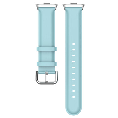 For Redmi Watch 4 Round Tail Top Layer Leather Watch Band(Light Blue) - Watch Bands by buy2fix | Online Shopping UK | buy2fix