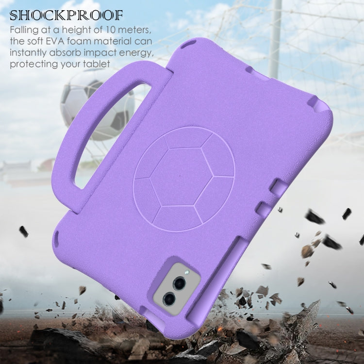 For Samsung Galaxy Tab S9 FE 11 X510 2023 Handle Football Shaped EVA Shockproof Tablet Case(Light Purple) - Galaxy Tab S9 FE by buy2fix | Online Shopping UK | buy2fix