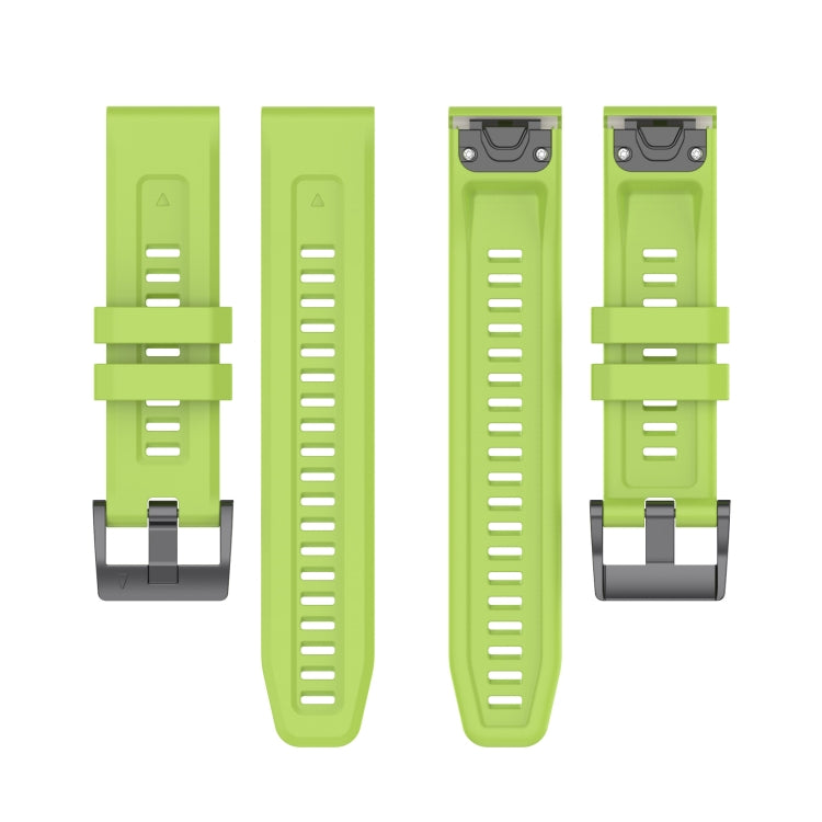 For Garmin MARQ Solid Color Black Buckle Silicone Quick Release Watch Band(Lime green) - Watch Bands by buy2fix | Online Shopping UK | buy2fix