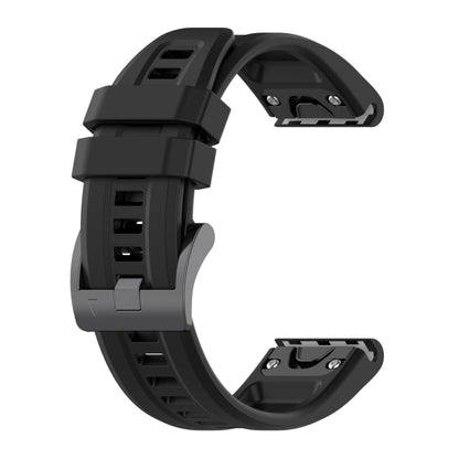 For Garmin Forerunner 965 / 955 / 945 / 935 Solid Color Black Buckle Silicone Quick Release Watch Band(Black) - Watch Bands by buy2fix | Online Shopping UK | buy2fix