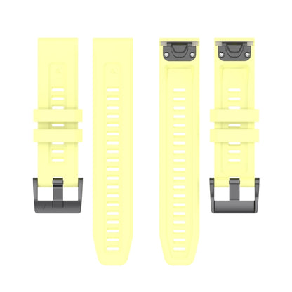 For Garmin Forerunner 965 / 955 / 945 / 935 Solid Color Black Buckle Silicone Quick Release Watch Band(Yellow) - Watch Bands by buy2fix | Online Shopping UK | buy2fix