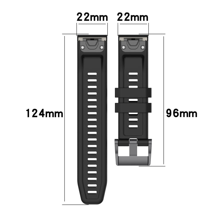For Garmin Instinct 2 / Instinct Solid Color Black Buckle Silicone Quick Release Watch Band(Dark Green) - Watch Bands by buy2fix | Online Shopping UK | buy2fix