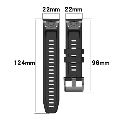 For Garmin Descent G1 / G1 Solar Solid Color Black Buckle Silicone Quick Release Watch Band(Gray) - Watch Bands by buy2fix | Online Shopping UK | buy2fix