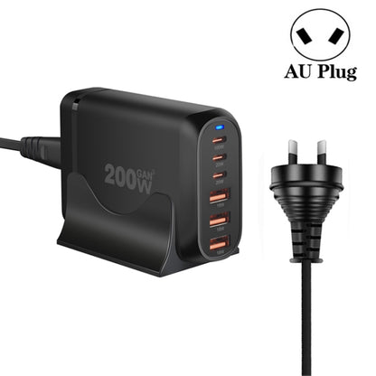 GaN PD100W Type-C x 3 + USB x 3 Multi Port Laptop Adapter, Plug Size:AU Plug - Universal Power Adapter by buy2fix | Online Shopping UK | buy2fix