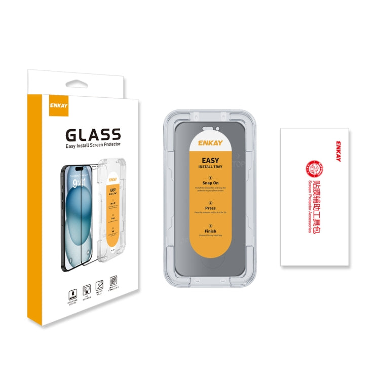 For iPhone 14 Pro Max ENKAY Easy Install Anti-peeping Privacy Full Screen Tempered Glass Film - iPhone 14 Pro Max Tempered Glass by ENKAY | Online Shopping UK | buy2fix