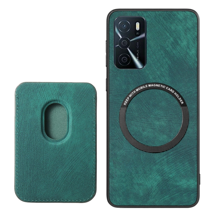 For OPPO A92S Retro Leather Card Bag Magnetic Phone Case(Green) - OPPO Cases by buy2fix | Online Shopping UK | buy2fix