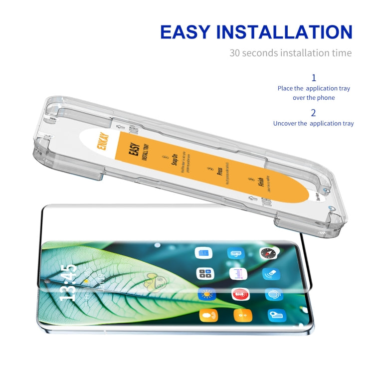 For OPPO Reno10 /11 /11 Pro ENKAY Easy Install Hot Bending Full Coverage Side Glue Tempered Glass Film - Reno11 Tempered Glass by ENKAY | Online Shopping UK | buy2fix