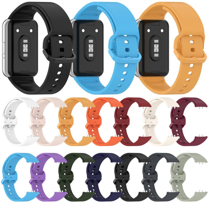 For Samsung Galaxy Fit 3 Solid Color Colorful Buckle Silicone Watch Band(Orange) - Watch Bands by buy2fix | Online Shopping UK | buy2fix