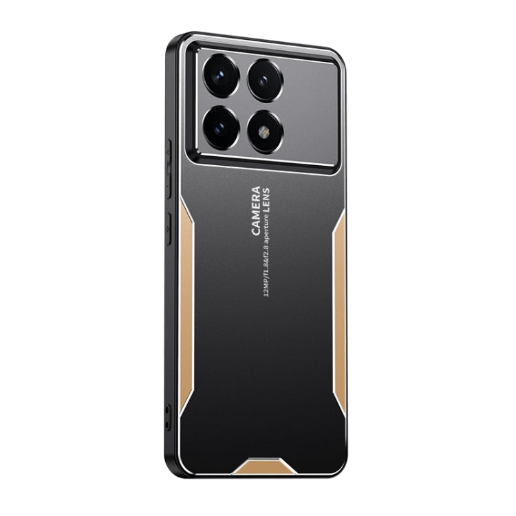 For Xiaomi Redmi K70E Blade Series TPU Hybrid Metal Phone Case(Gold) - K70E Cases by buy2fix | Online Shopping UK | buy2fix