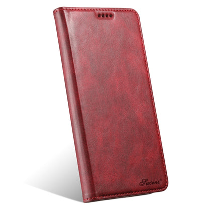 For Samsung Galaxy S23+ 5G Suteni J02 Oil Wax Wallet Leather Phone Case(Red) - Galaxy S23+ 5G Cases by Suteni | Online Shopping UK | buy2fix